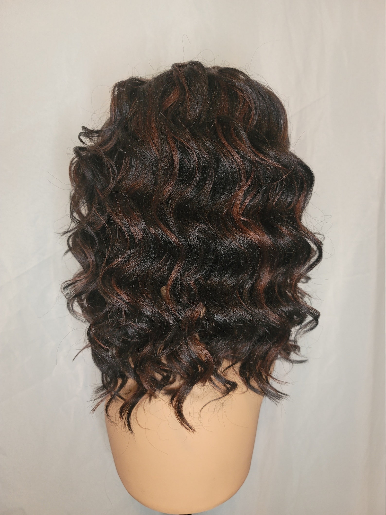 NEW Handmade Ocean Wave Crochet Wig W/lace Part Color 1b/33 Etsy