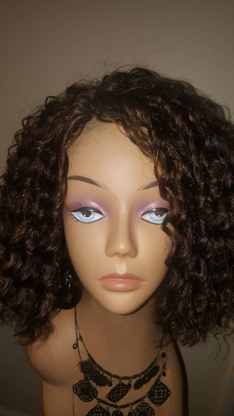 New Handmade Deep Twist Crochet Wig W/ Lace Part Color 4/27 Etsy