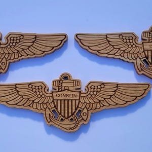 Custom Navy Aviator Wings Sign: Engraved Military Wall Decor