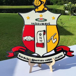 Kappa Alpha Psi Fraternity Coat of Arms | 22-Inch Handcrafted Wood Art Gift