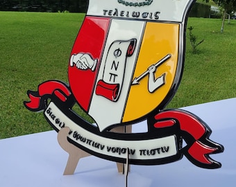 29&quot; 3D Wooden Kappa Alpha Psi Coat Of Arms/ Shield