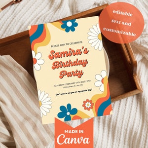 Groovy Themed Birthday Invitation