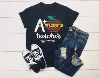 Custom Teacher Apple Tee