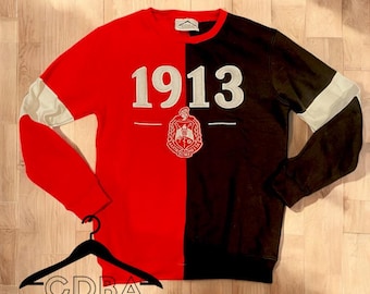 Sudadera Delta Sigma Theta de chenilla bicolor con bloques de color de 1913