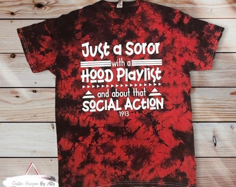 Dreieck-Signatur-Theta Just a Soror Social Action T-Shirt