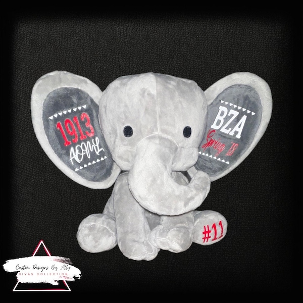 Custom Plush Delta Sigma Theta Personalized Elephant 2