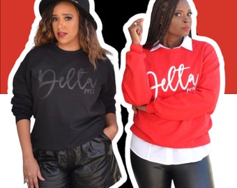 Sudadera con letras brillantes de Delta Sigma Theta