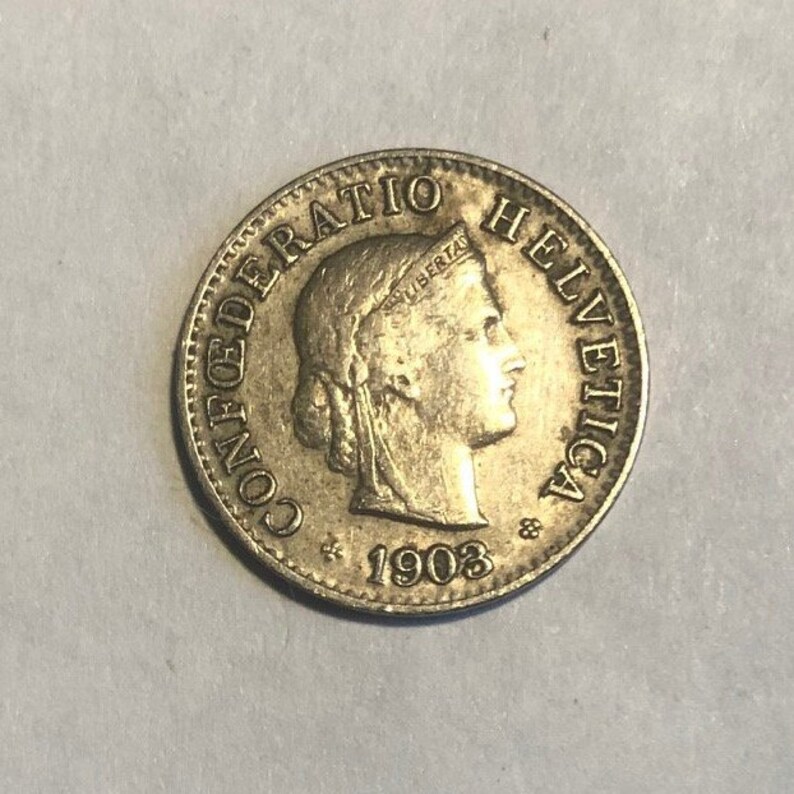 European Currency Swiss Coin 1903 Switzerland 5 Rappen