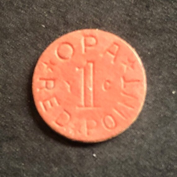 Opa Yc Red Point Ration Token Semi Rare Mark Original Etsy