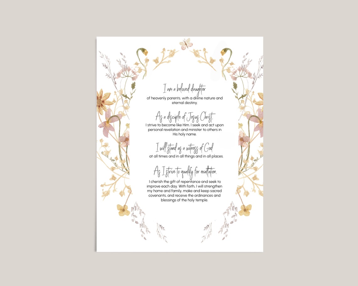 Young Women LDS Theme Printable Digital Download - Etsy