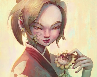 Samurai Champloo Fuu Art Print - Digital Portrait