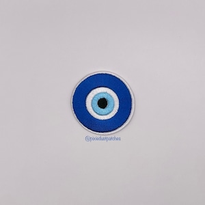 Evil eye patch  pink/blue iron or sew on