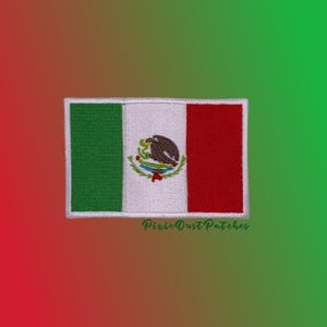 Mexico flag patch Iron on & sew on
