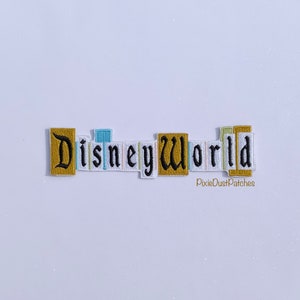 Vintage Disney World Pastel Sign Patch - Iron or sew on