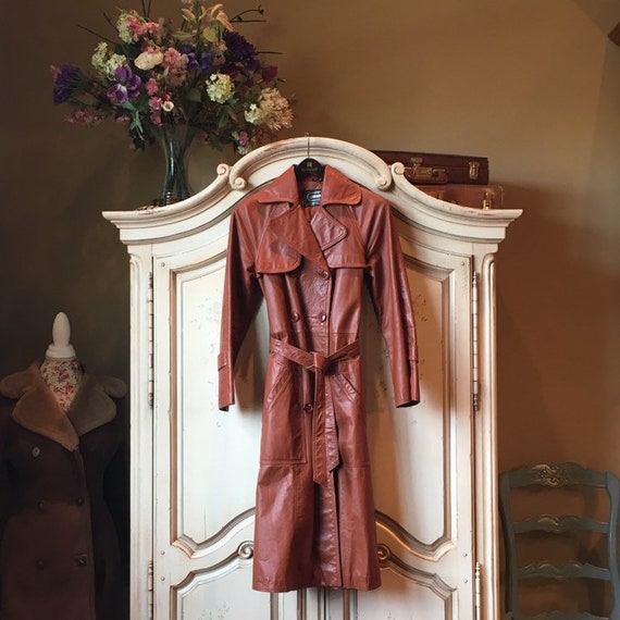 70s Classic Leather Trench