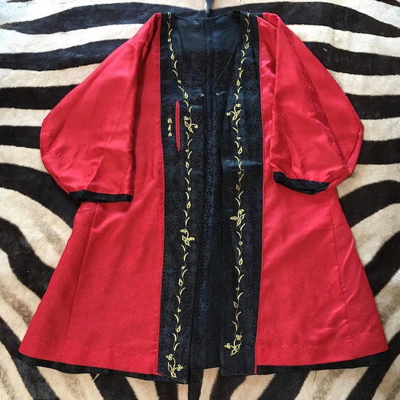 Vintage Red Asian Duster