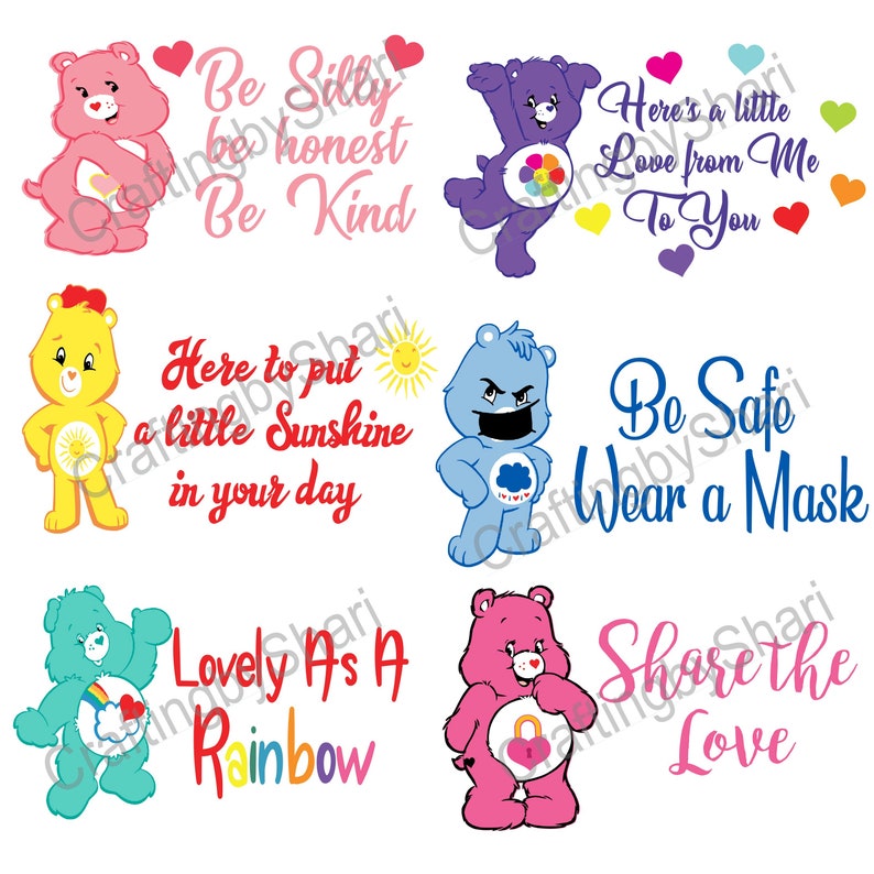 Care Bear Mask Images PNG JPG SVG Etsy