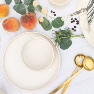 White Ceramic Dinner Plate, Tableware, Dinnerware, Handmade Ceramic Plate, Ceramic Plate, Modern Plate, Handmade Gift image 7
