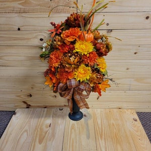 Cemetery flowers - cemetary flowers - Thanksgiving cemetery flowers - fall flowers - wildflower vase - flowers for grave - corn vase