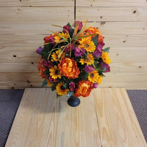 Cemetery flowers - cemetary flowers - Thanksgiving cemetery flowers - fall cemetery flowers - holiday cemetery flowers - fall flowers