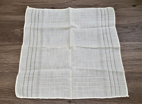 Vintage Hand Woven Linen Ladies Handkerchief - image 4