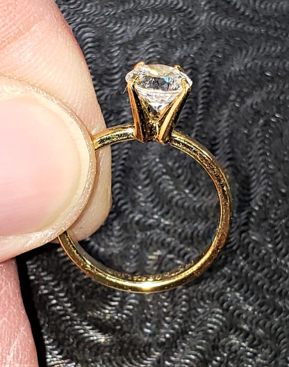 14 kt gold electroplate with Cubic Zirconia Solit… - image 4