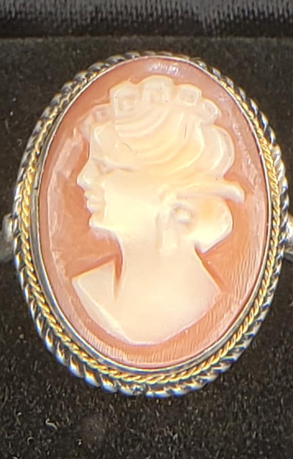 800 Silver Stamped Carnelian Cameo