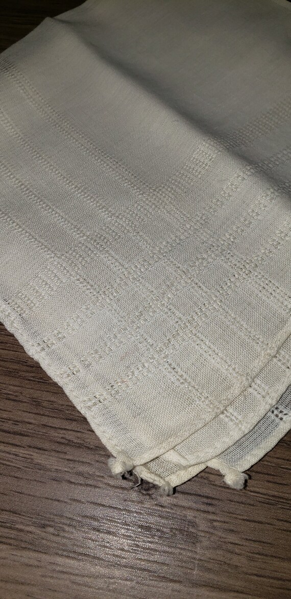 Vintage Hand Woven Linen Ladies Handkerchief - image 7