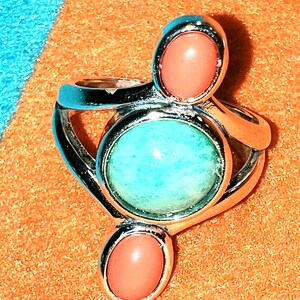 Sterling Silver 3 stone Statement Ring