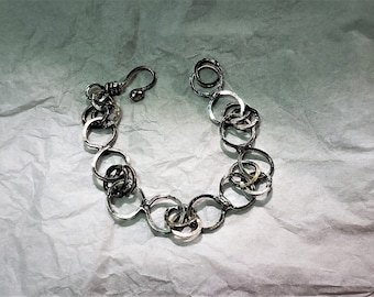 Sterling Silver Square Wire Crazy 8 Link Bracelet - Etsy