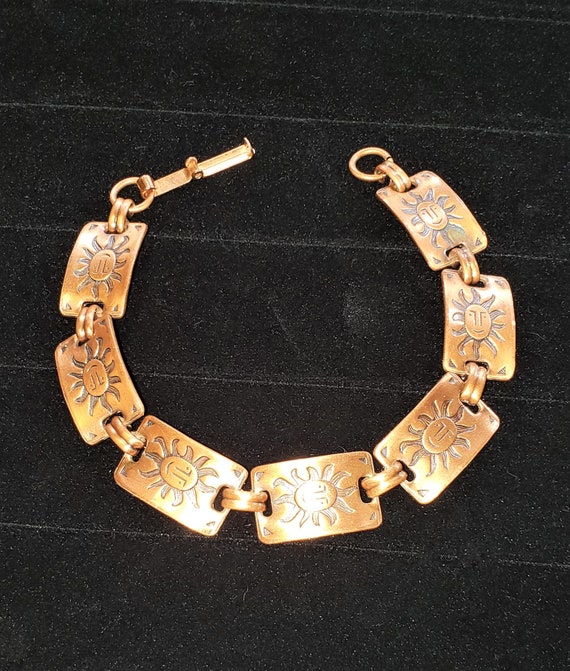 Copper Stamped Link Bracelet