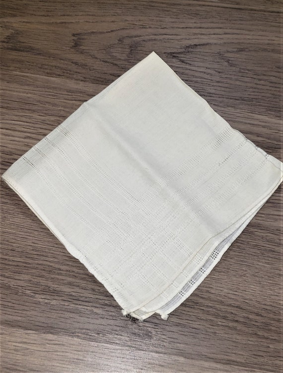 Vintage Hand Woven Linen Ladies Handkerchief - image 6