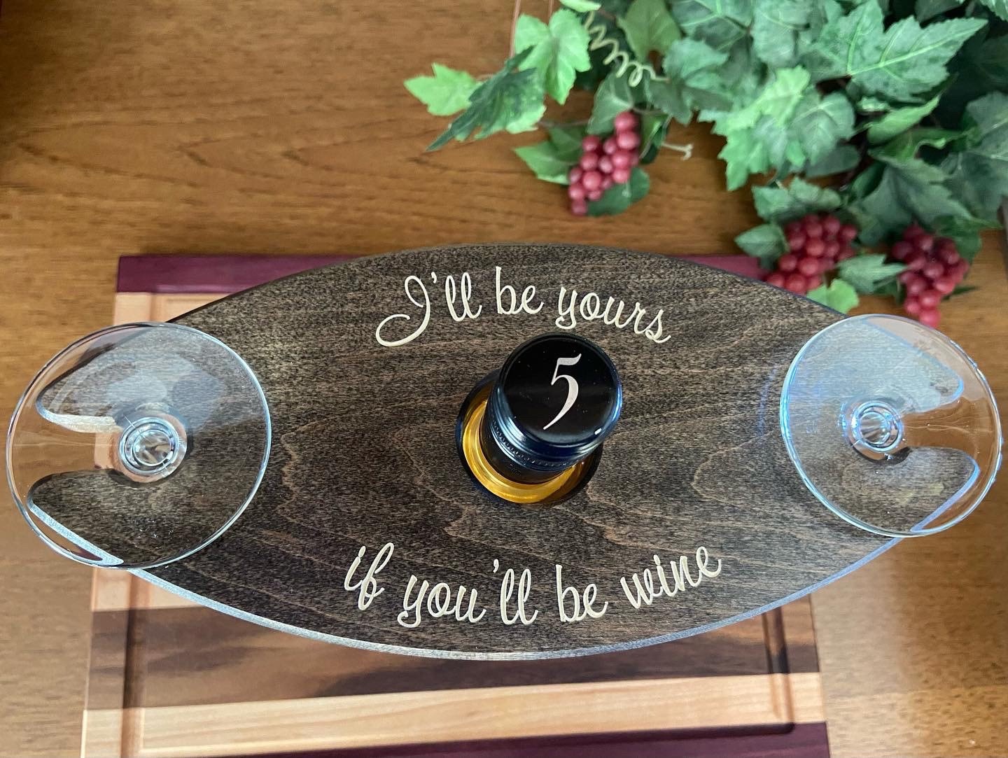 Wine Caddy Wine Glass Holder Table Decor Wine Gifts Etsy