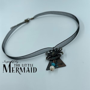 The Little Mermaid Inspired Choker Necklace - crab, turquoise, pearl