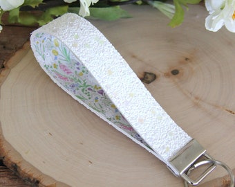 Easter Bunny Double Sided Key Fob Wristlet