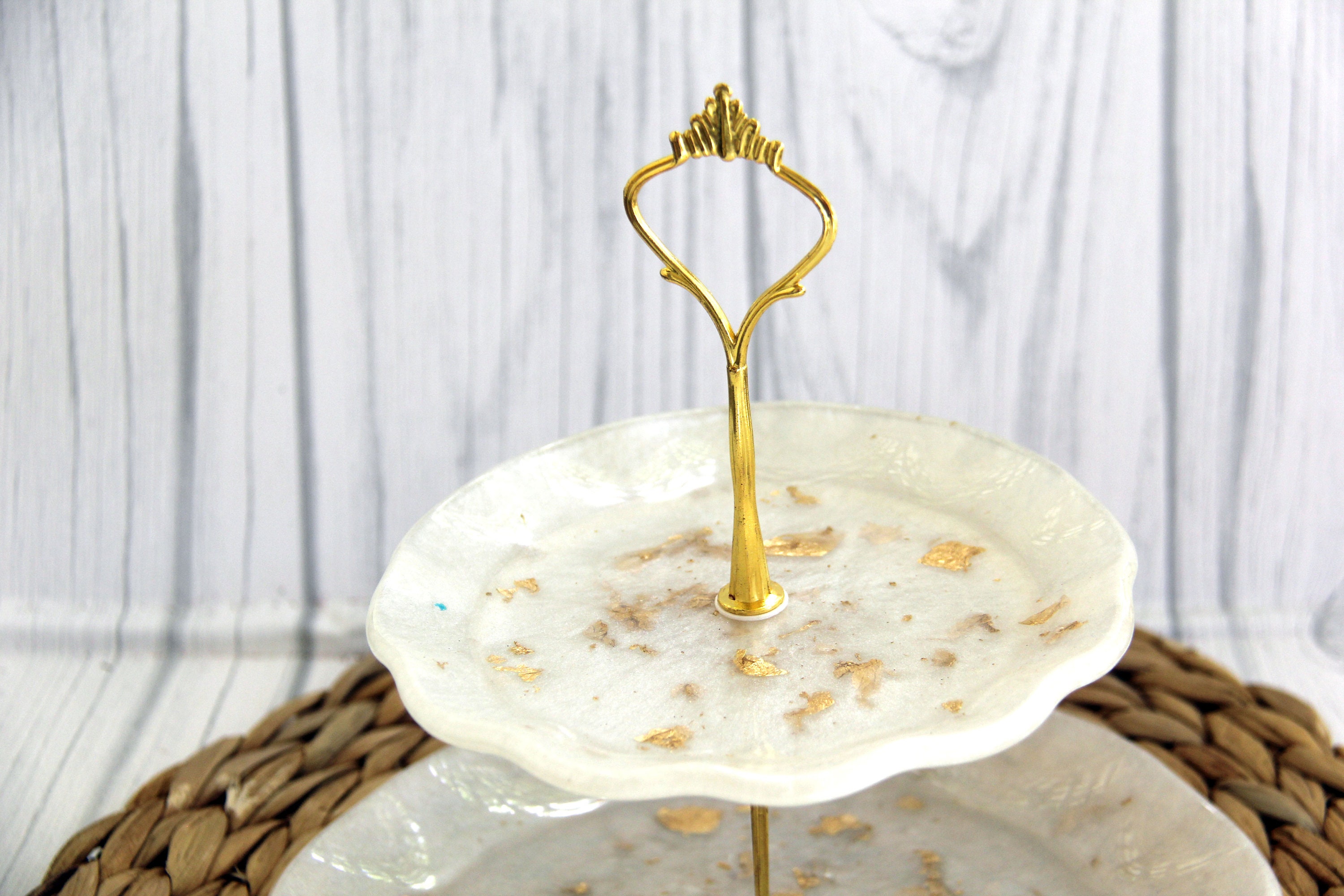 Two Tier Cake Stand Tea Party Tray Sandwich Stand Pearl and Etsy