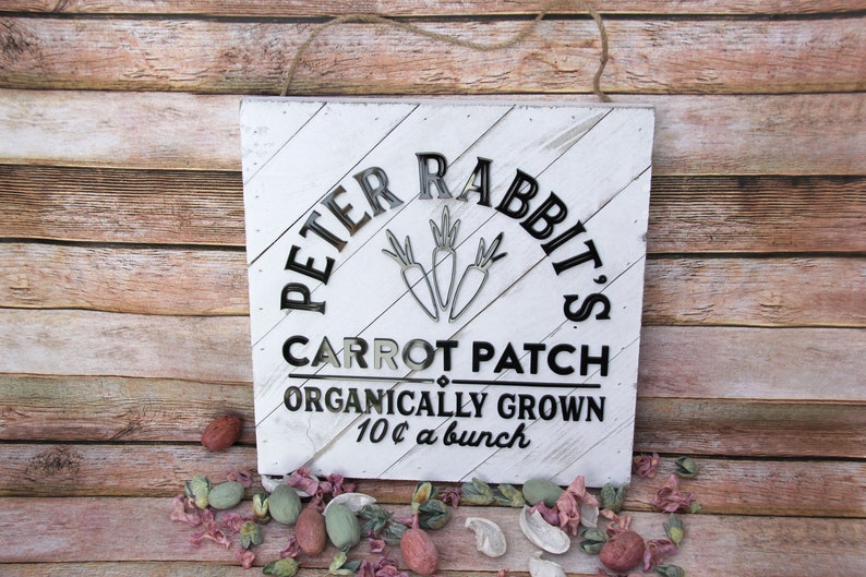 Petter Rabbit's Carrot Patch Rustic Sign - Etsy