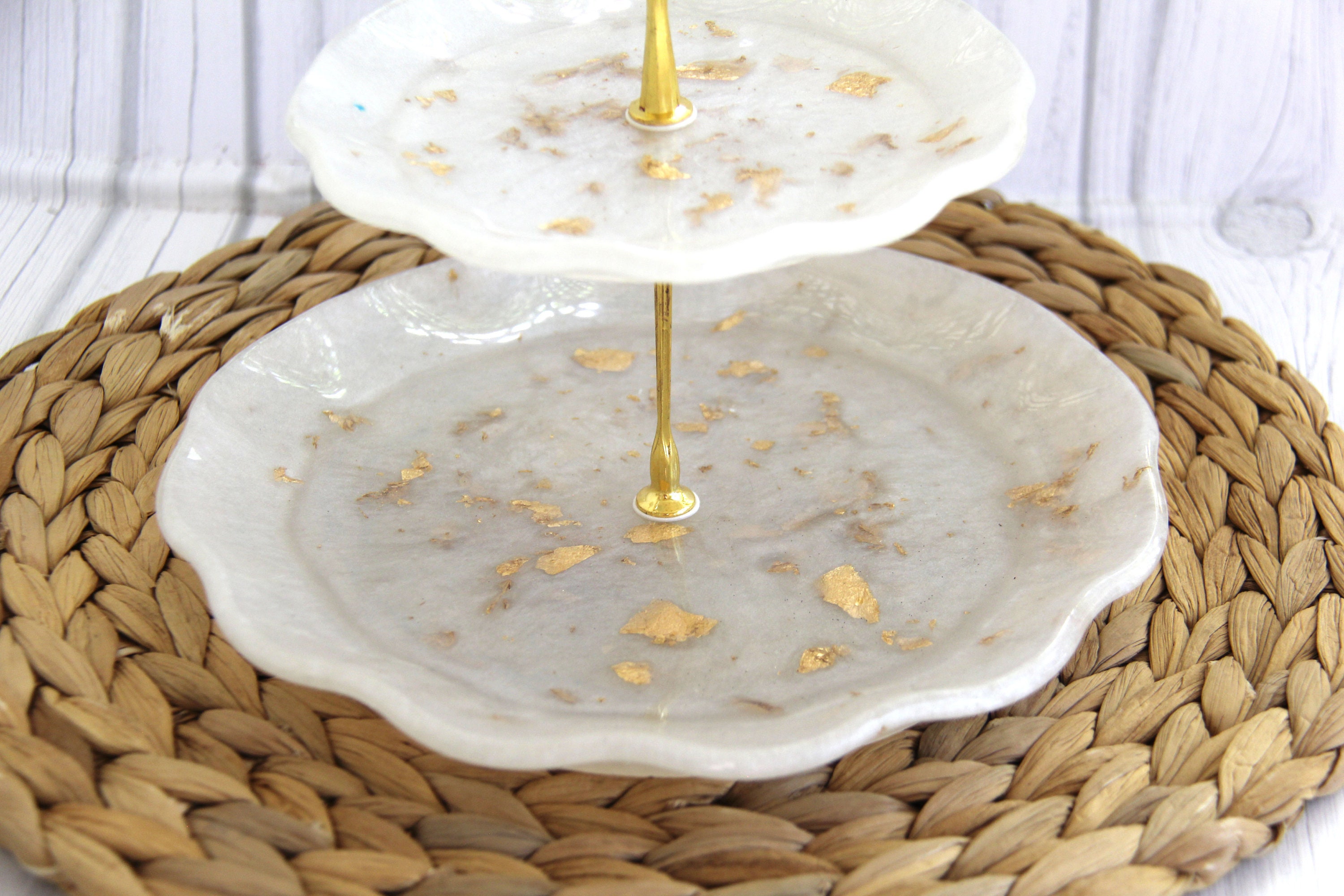 Two Tier Cake Stand Tea Party Tray Sandwich Stand Pearl and Etsy