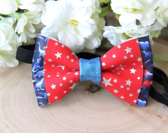 4" Fourth of July Dinosaur Bow Tie