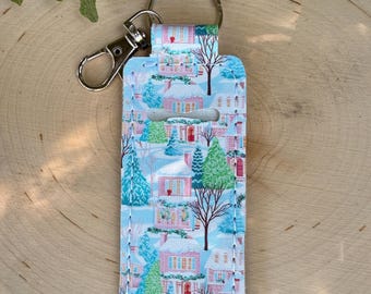 Winter Scene Lip Balm Keychain