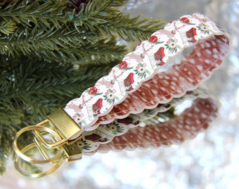 Sleigh Deer Double Sided Key Fob Wristlet