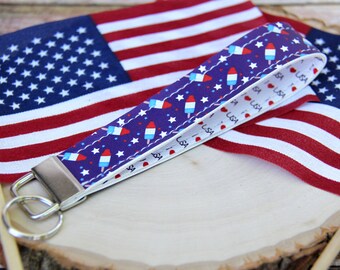 Summer Popsicle Double Sided Key Fob Wristlet