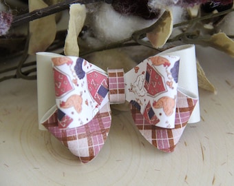 2.5" Fall Chicken Plaid Bow