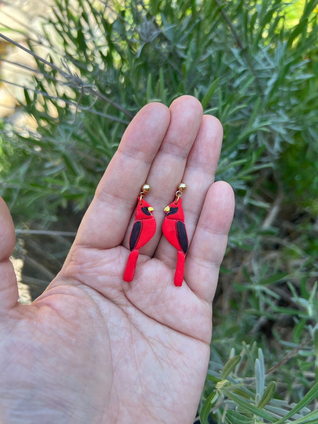 Cardinal Bird Earrings Nature Lover Bird Etsy