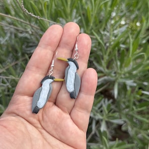Unique Blue Heron Polymer Clay Earrings - Nature Lover Gift