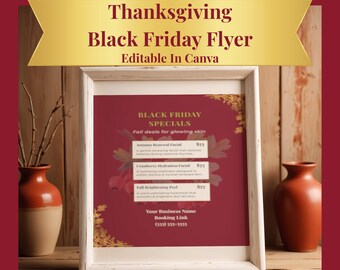 Thanksgiving Black Friday Spa-flyer | Mall för högtidskosmetologkampanj | Redigerbar Canva-design