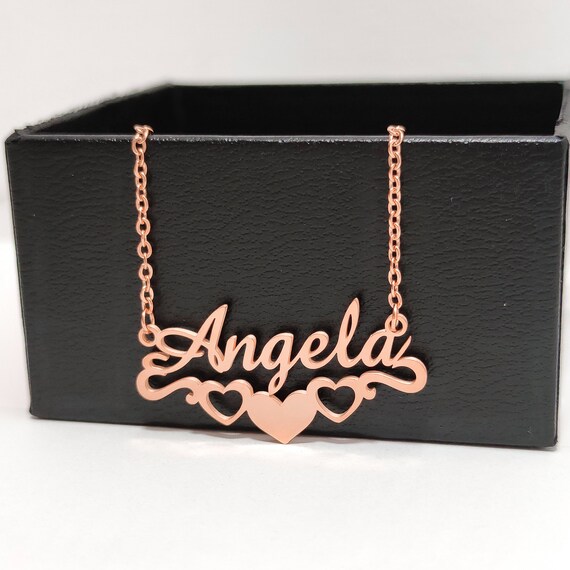 Rose Gold Name Necklace Custom Necklace 