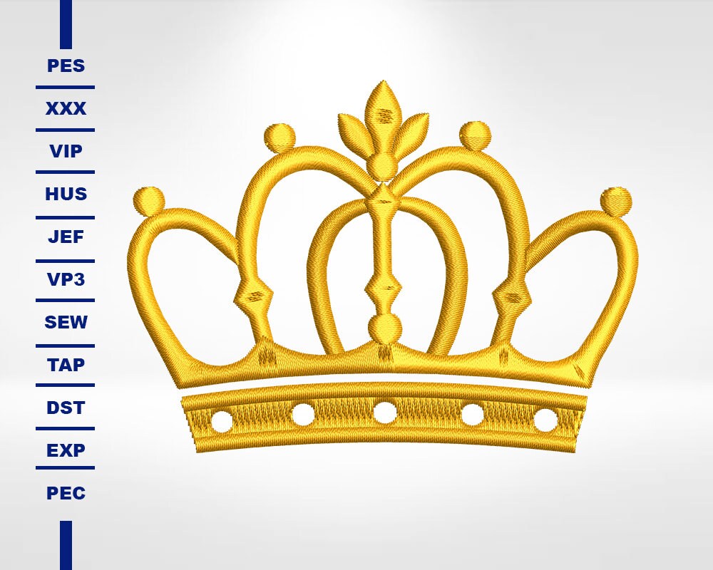 Crown Set Embroidery Design, Crown Embroidery Machine, King