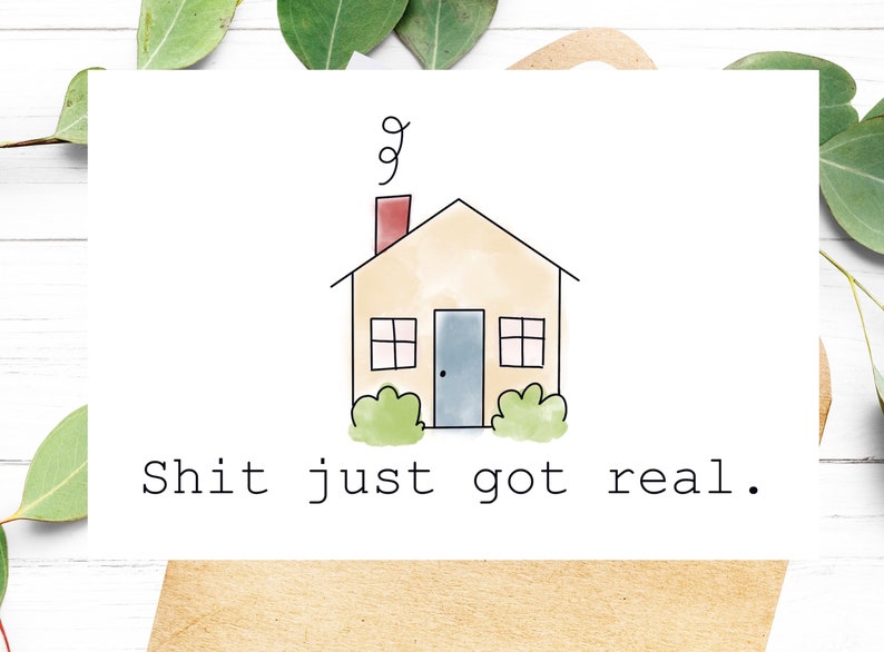 Printable Funny Housewarming Card New Home Congrats on New Etsy New