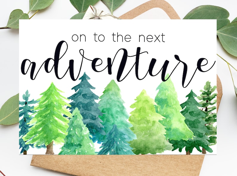 Printable On To The Next Adventure Adventure Awaits Card New Etsy